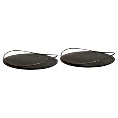 Pareja de asas pequeñas de madera de fresno negro Touché Bois de Mason Editions