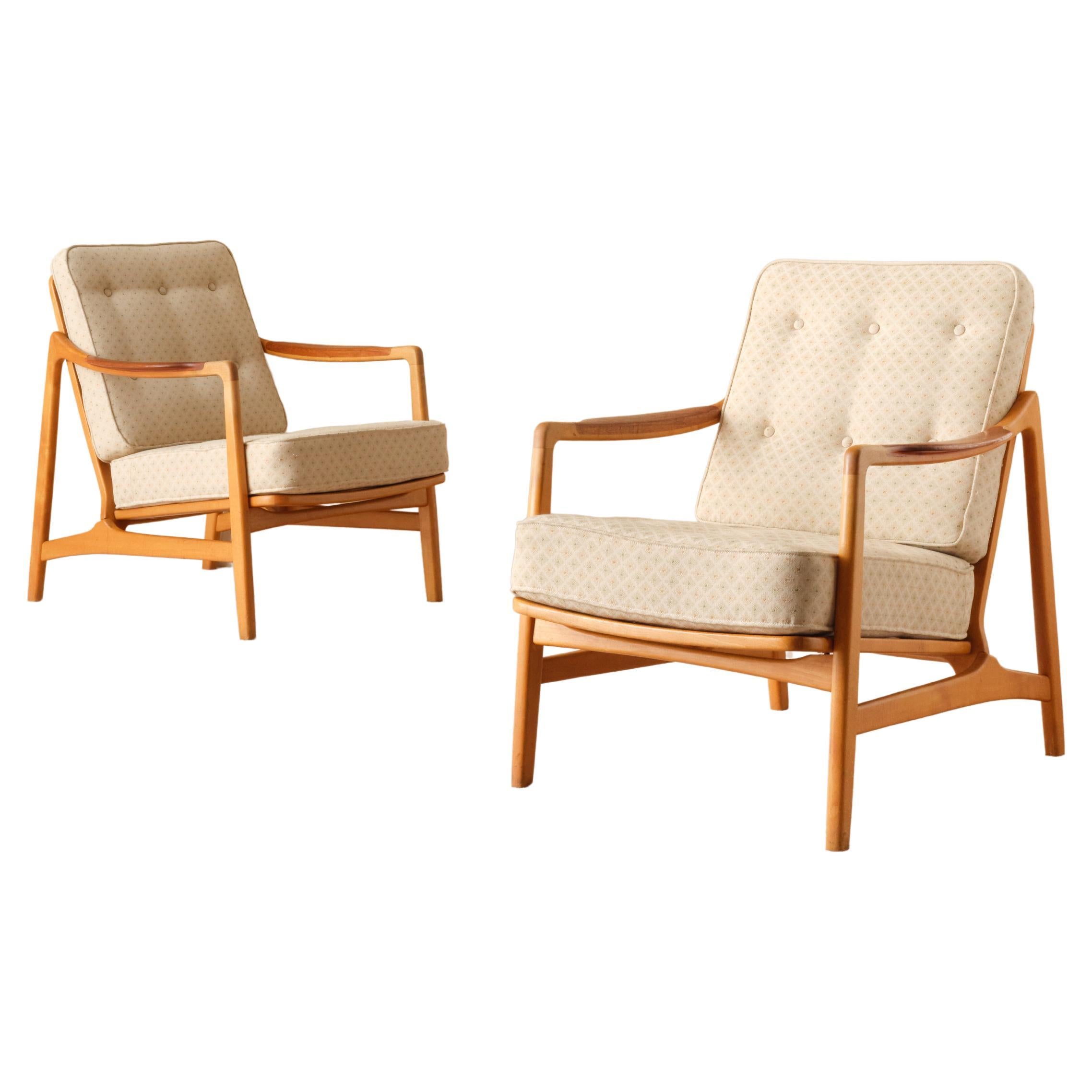 Pair of Tove and Edvard Kindt-Larsen Lounge Chairs, 1960s