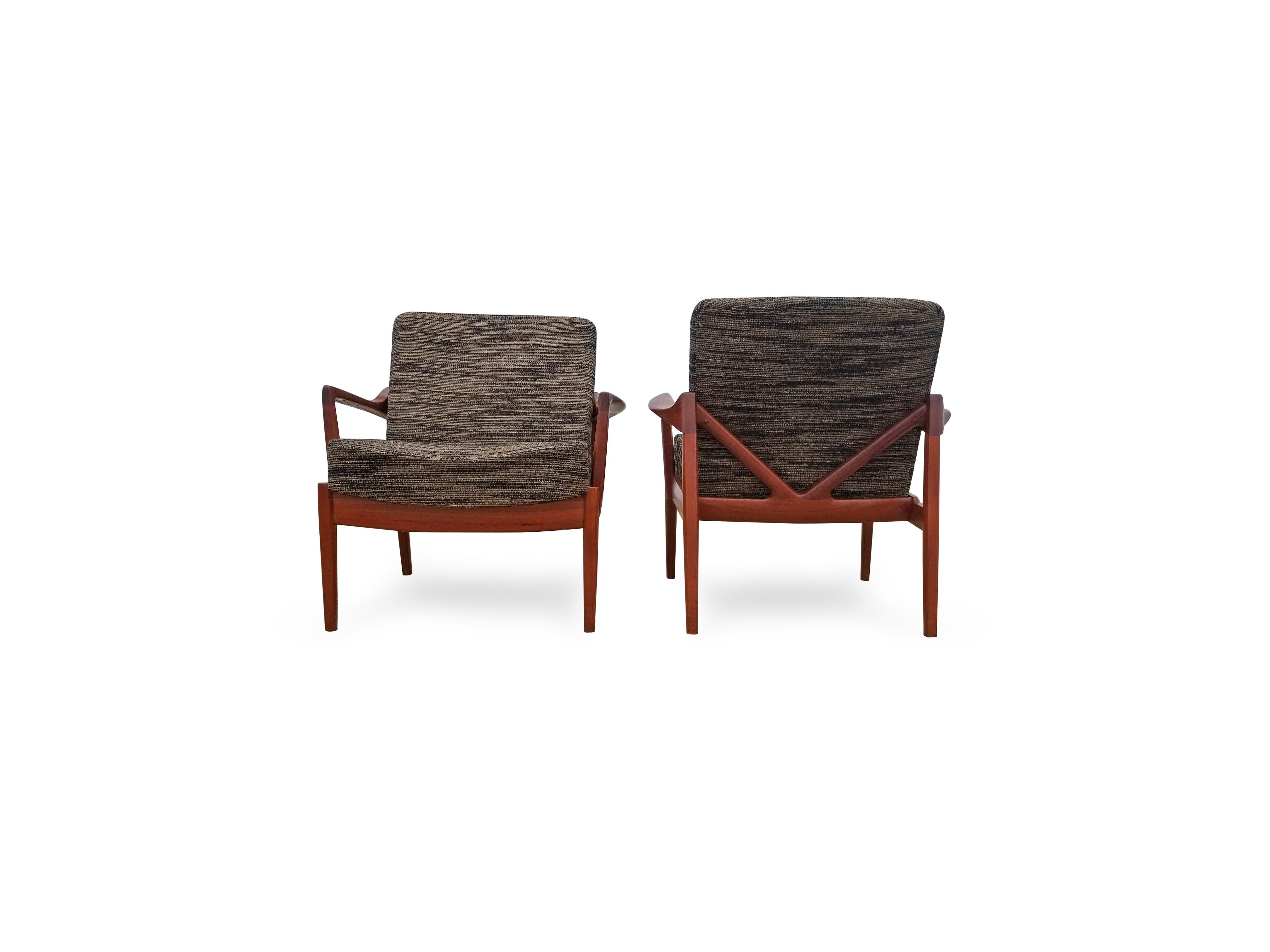 Pair of Tove and Edvard Kindt-Larsen lounge chairs.