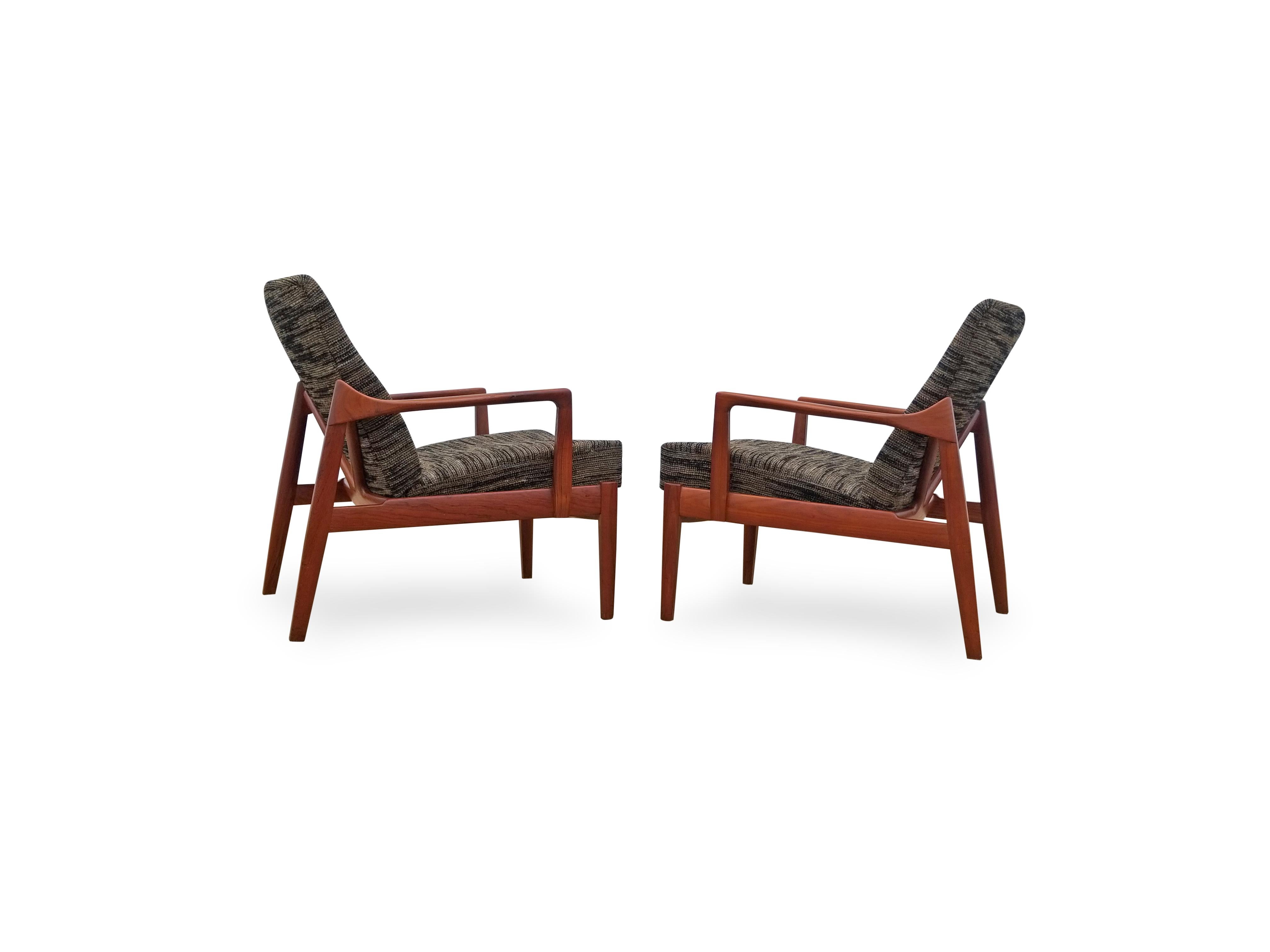 Mid-Century Modern Pair of Tove and Edvard Kindt-Larsen Lounge Chairs For Sale