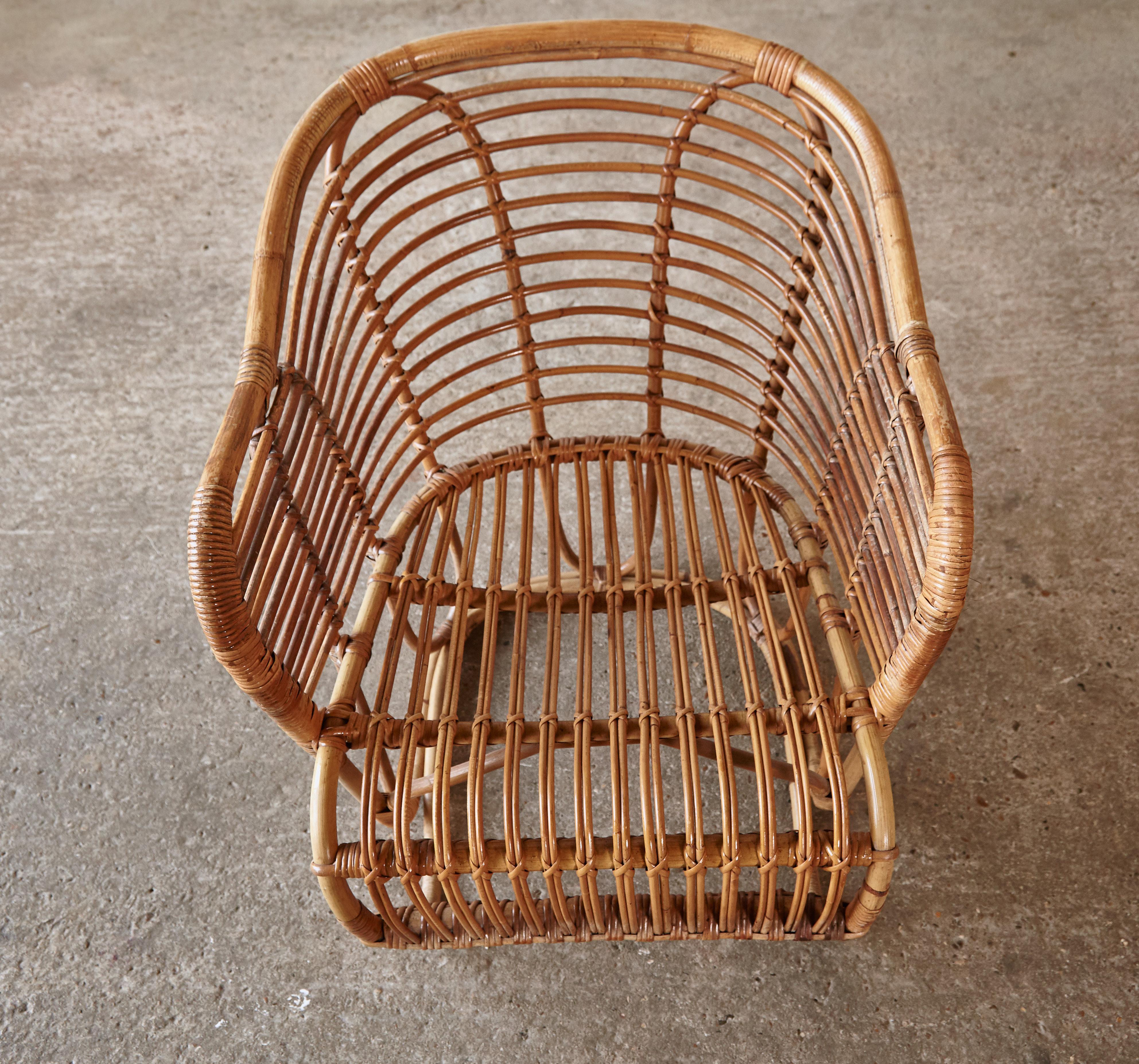 Pair of Tove & Edvard Kindt-Larsen Bamboo and Cane Chairs, Denmark, 1940s 4