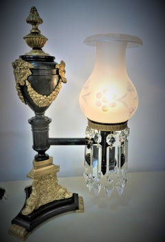 Pair of Tow-Tone Bronze Argand Lamps Thomas Messenger & Son London & Birmingham