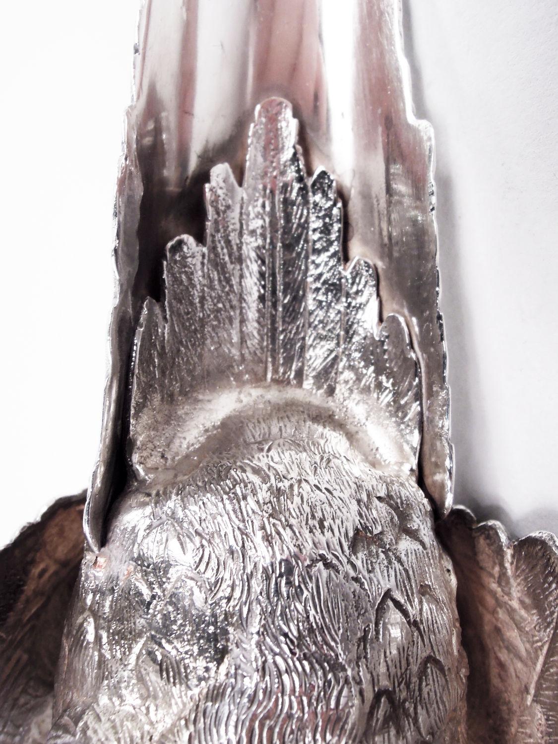 Pair of Traditional English Sterling Silver Pheasants, 1966 For Sale 4
