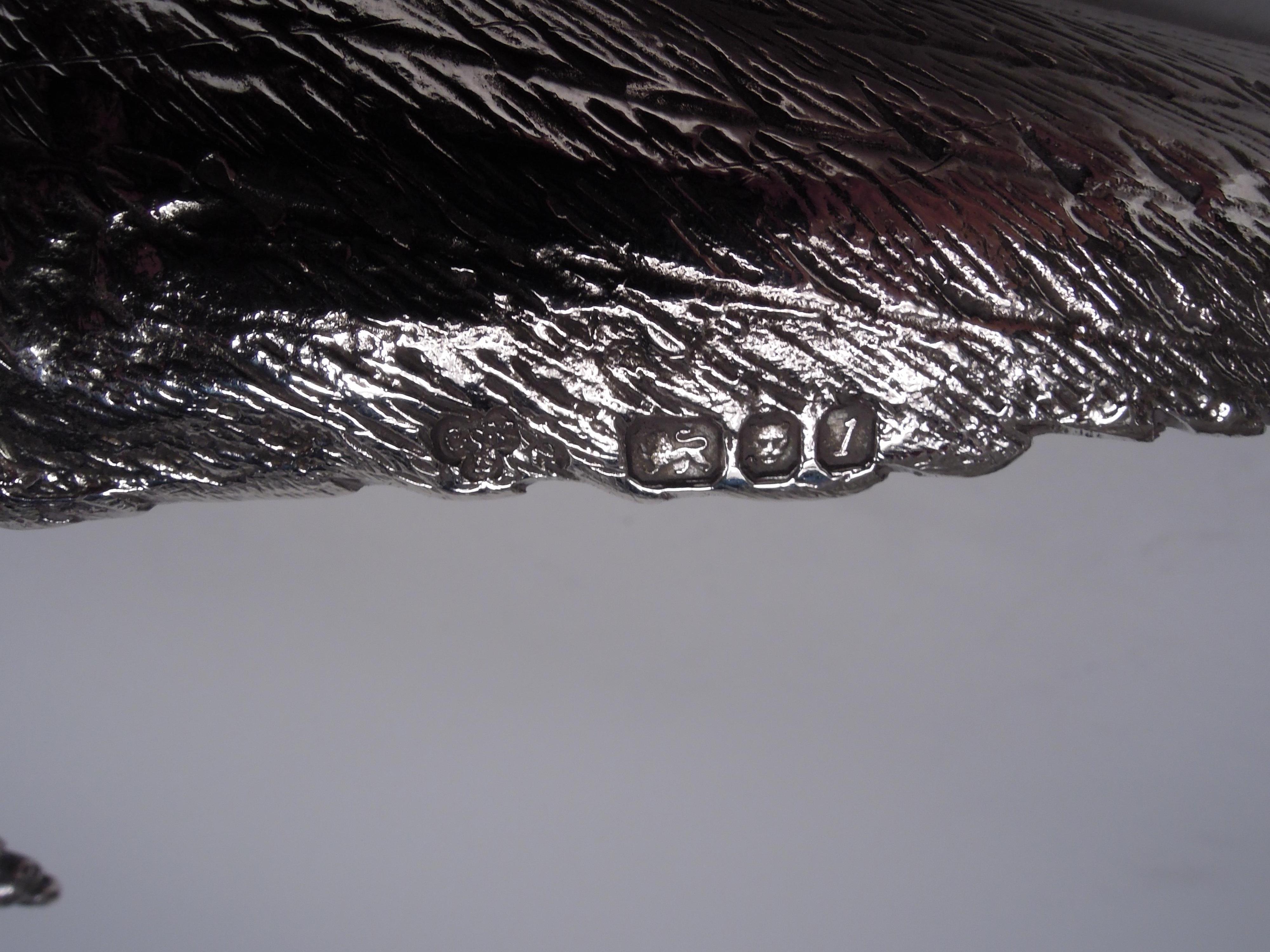 Pair of Traditional English Sterling Silver Pheasants, 1966 For Sale 5