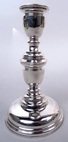 Pair of Traditional Georgian Sterling Silver Candlesticks