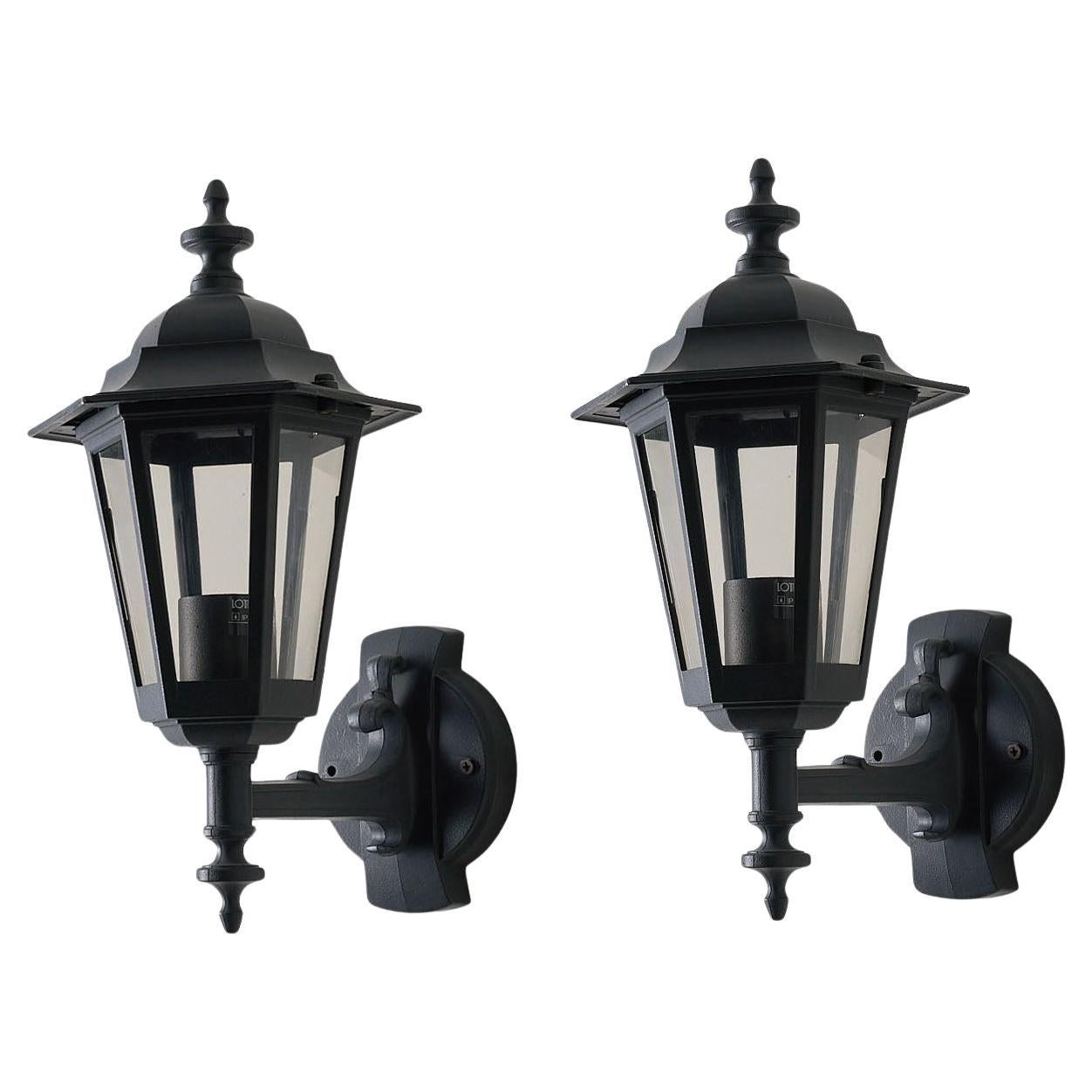 Pair of Traditional Italian Outdoor Wall Lamps by Lothus (set)