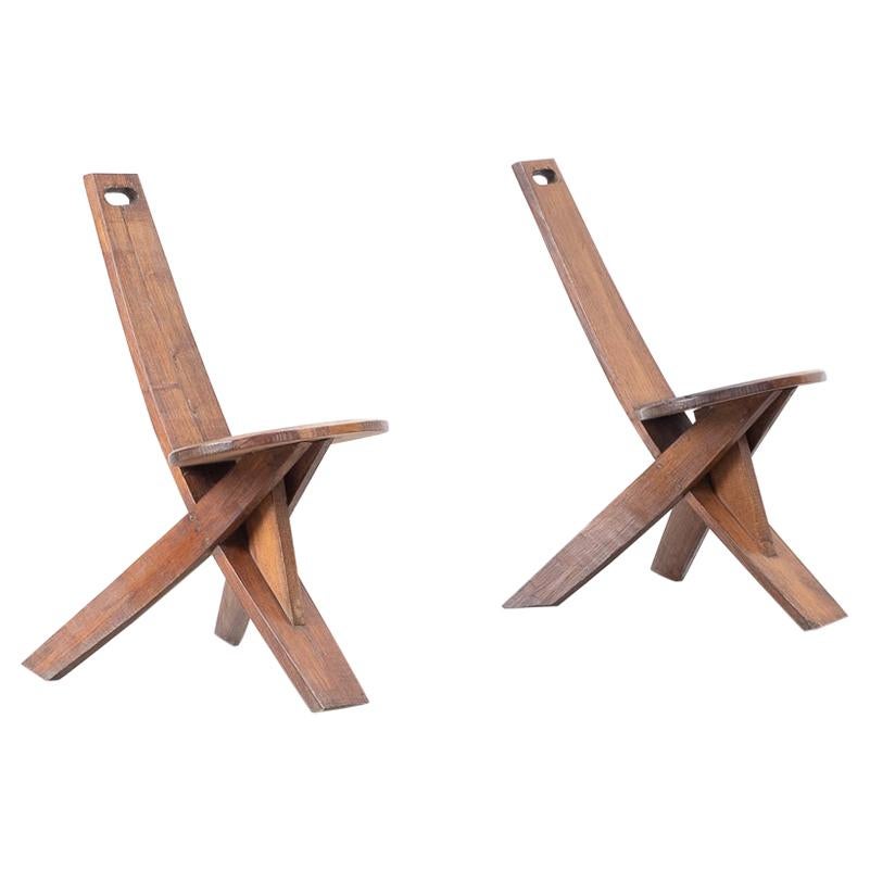 Pair of Traditional Milking Stools