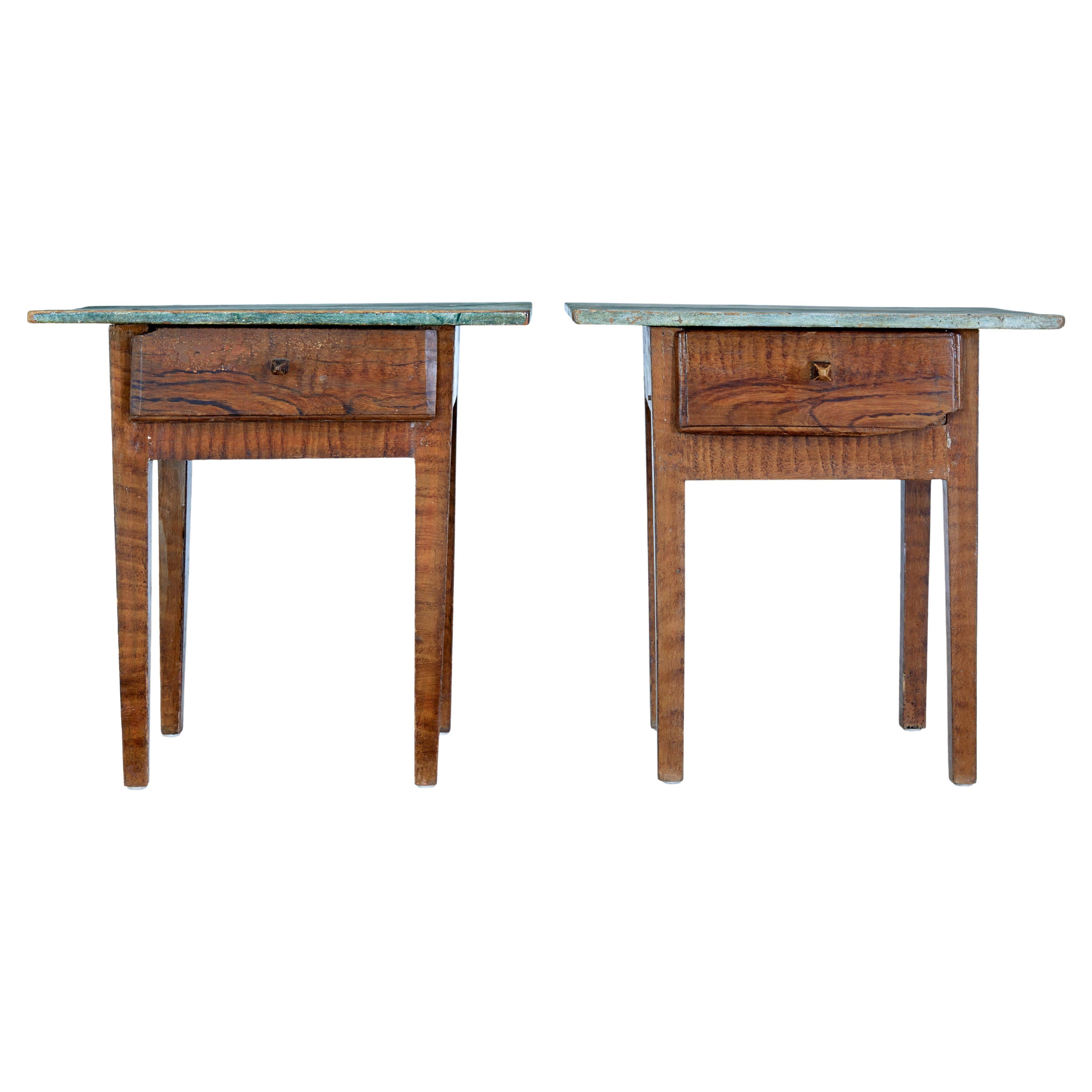 Pair of Traditional Painted Swedish Side Tables For Sale