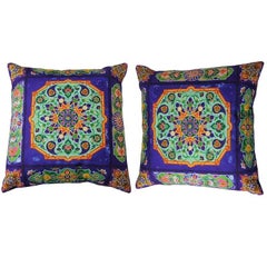 Pair of Traditional Persian Decorative Accent Pillows 14x14