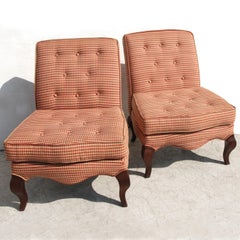 Pair of Traditional Queen Anne Slipper Chairs