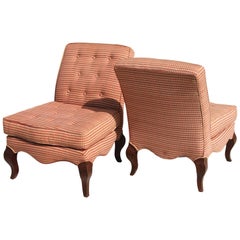 Pair of Traditional Queen Anne Slipper Chairs