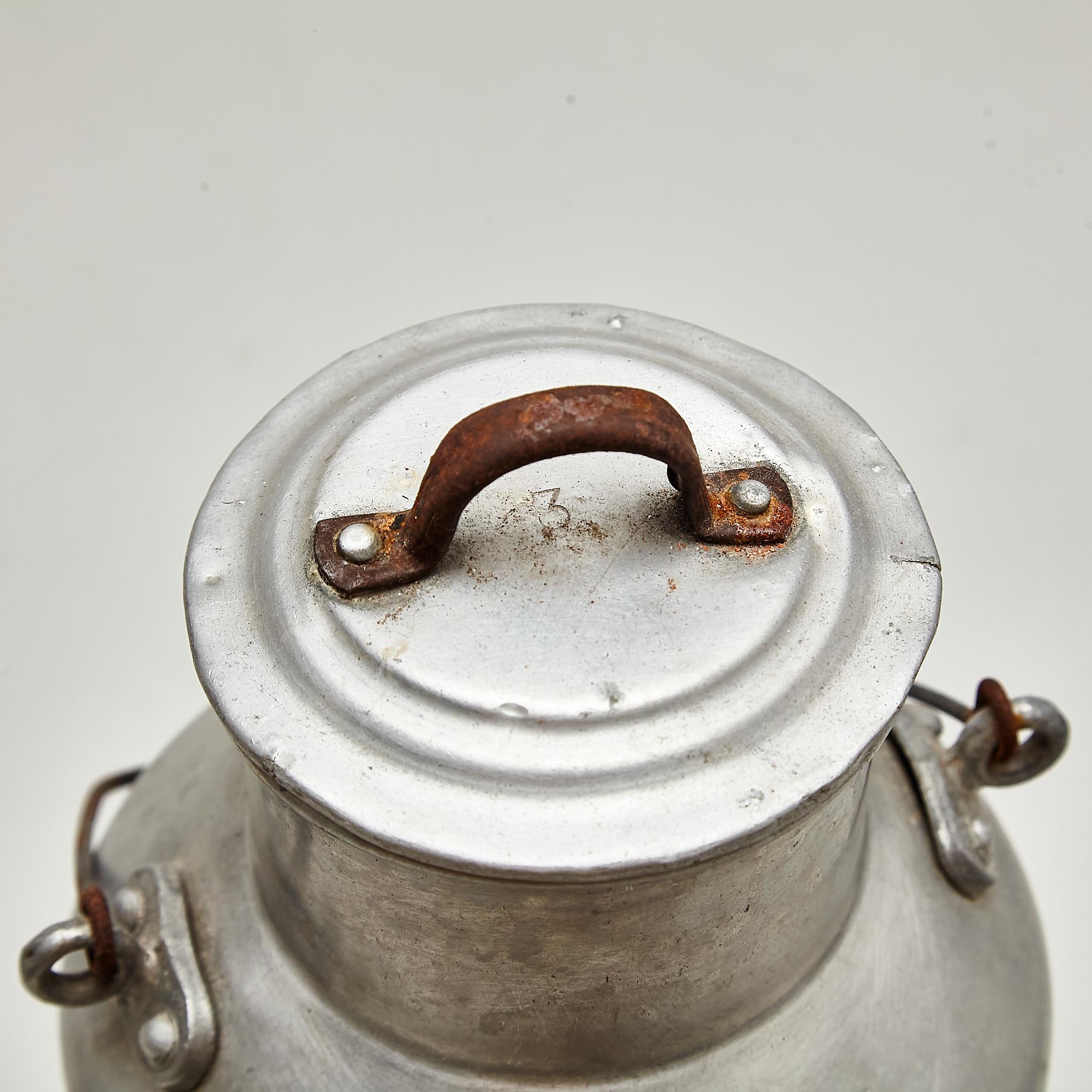 Paire de pots traditionnels espagnols à couvercle en métal, vers 1950 en vente 3
