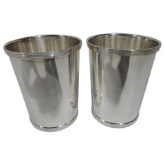 Pair of Traditional Sterling Silver Mint Julep Cups by Fisher