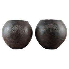 Pair of Traditional Zulu Ukhamba Pots, South Africa