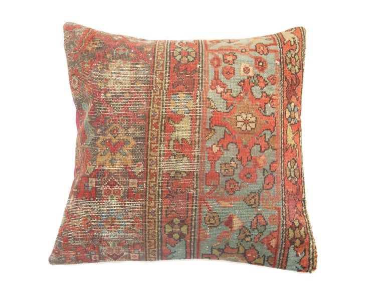 Pair of Traditional Persian Pillows with Bright Pink Backing at 1stDibs