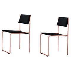 Pair of Trampolín Chair, Black & Copper by Cuatro Cuatros
