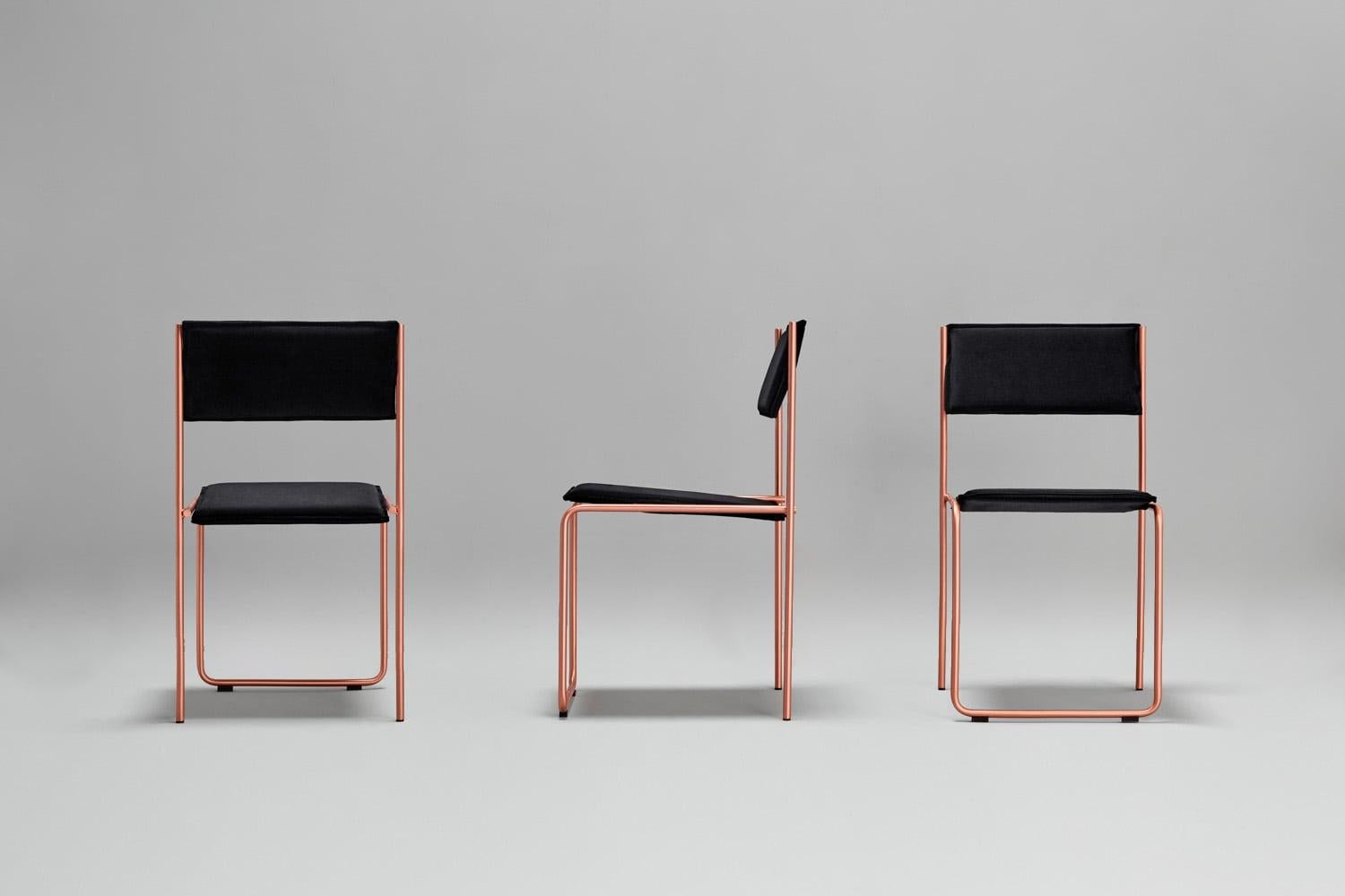 Pair of Trampolín Chair, Black & Copper by Pepe Albargues For Sale 3