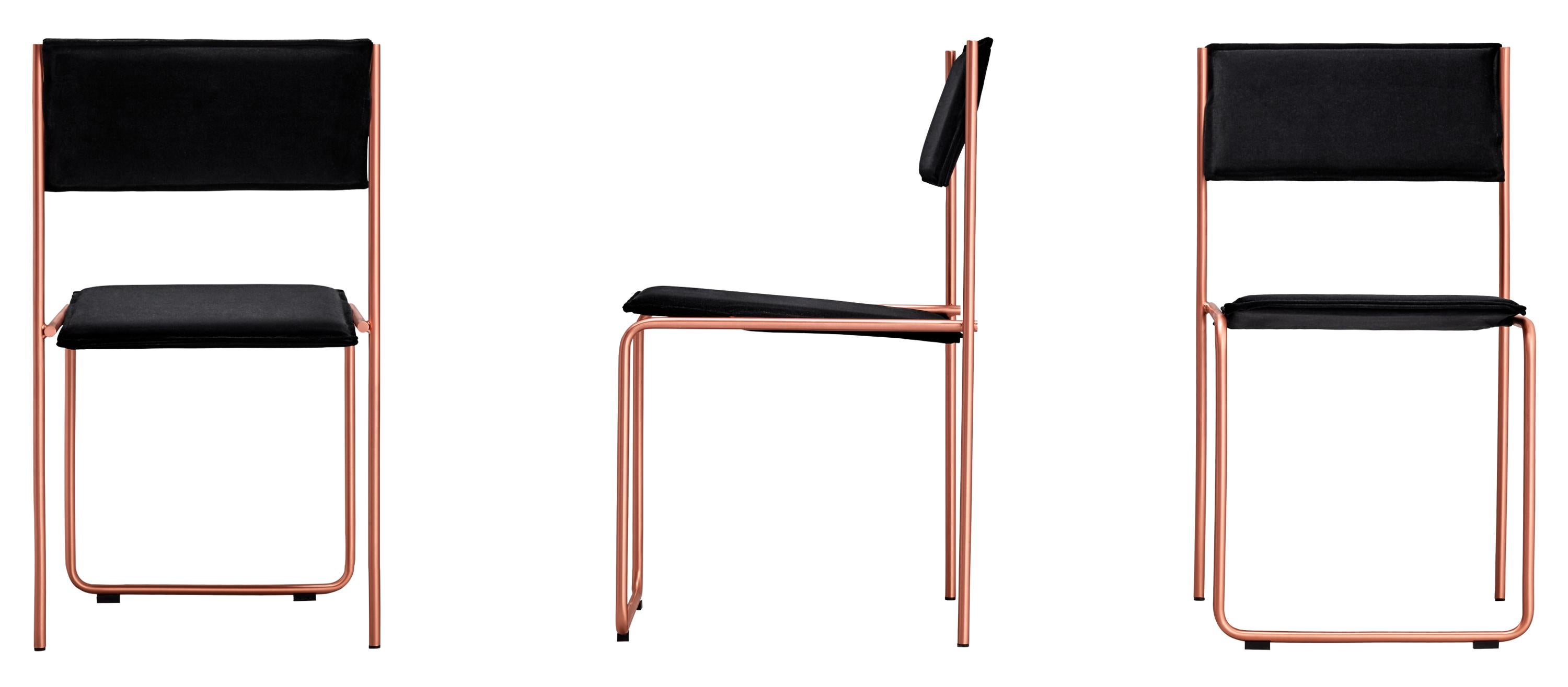 Pair of Trampolín Chair, Black & Copper by Pepe Albargues For Sale 1