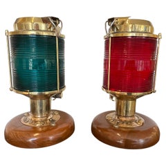 Pair of Tranberg Brass Port and Starboard Navigational Nautical Post Lights