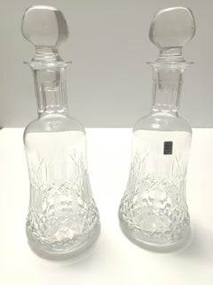 Pair of Transparent Crystal Decanter Bottles by Bleikristall, Germany
