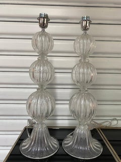 Pair of Transparent Lamps Alberto Dona Murano, 1970