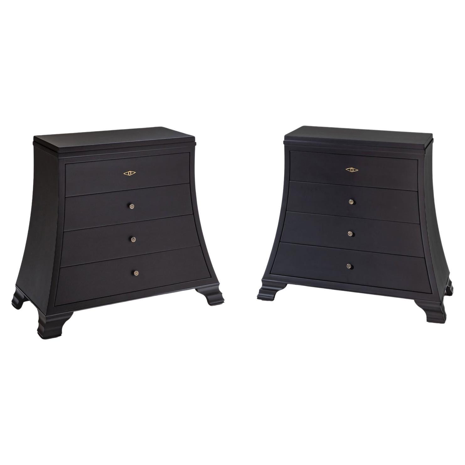 Pair of Trapezoidal Commodes, Late 20th Century For Sale