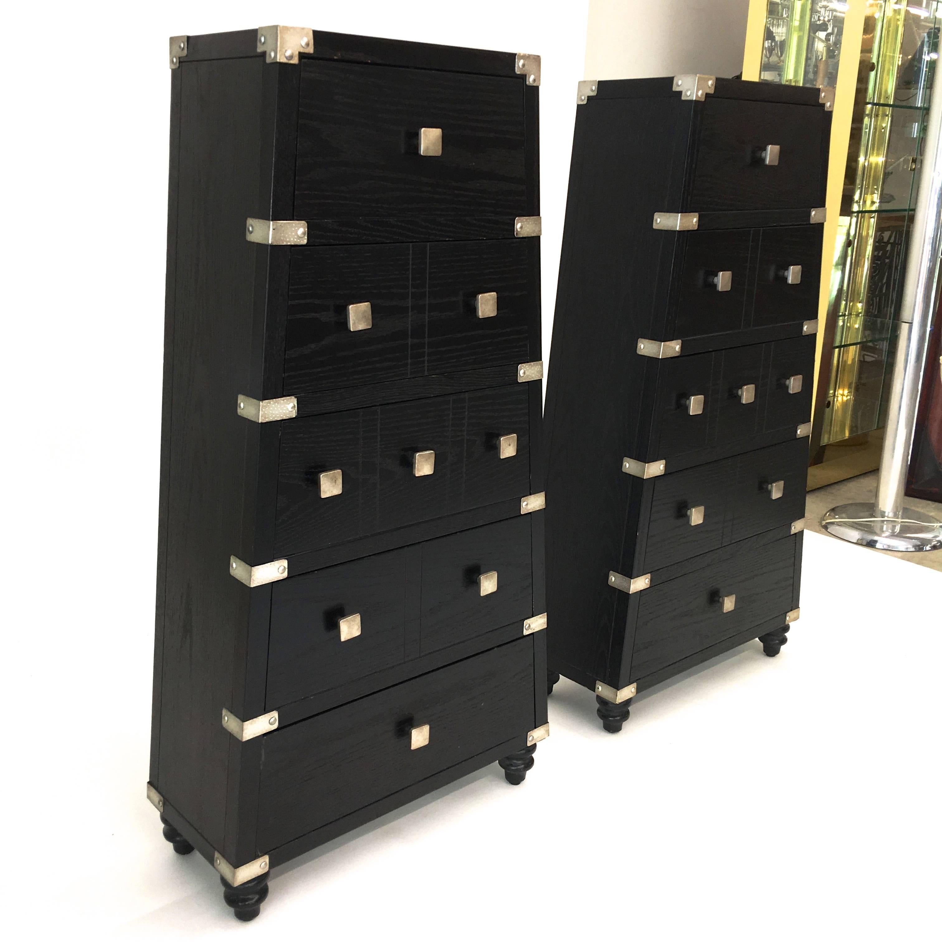 Pair of Trapezoidal Lingerie Chests In Excellent Condition In Hanover, MA