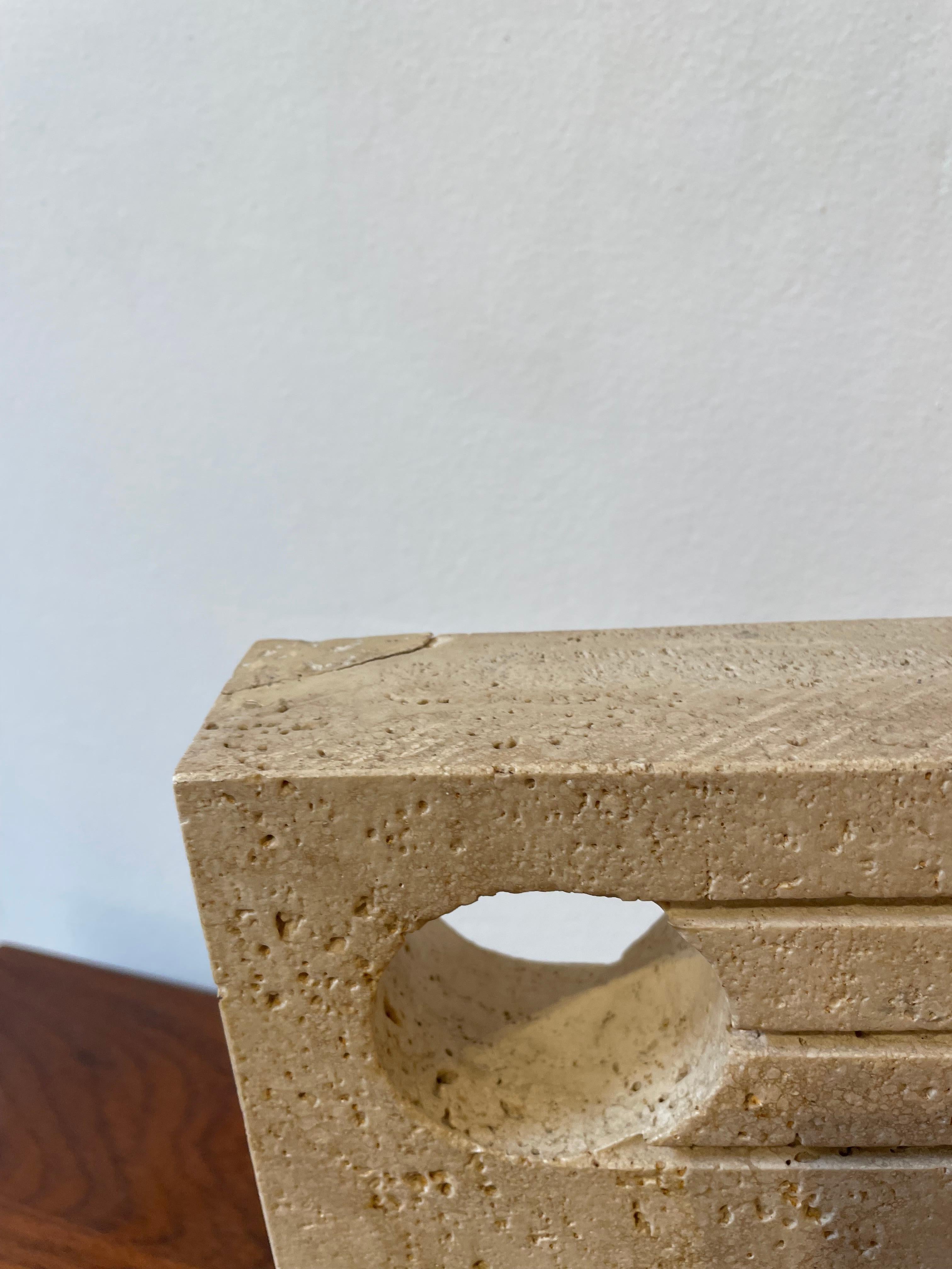 Pair of Travertine Bookends by Fratelli Mannelli, Italy, 1970s  9
