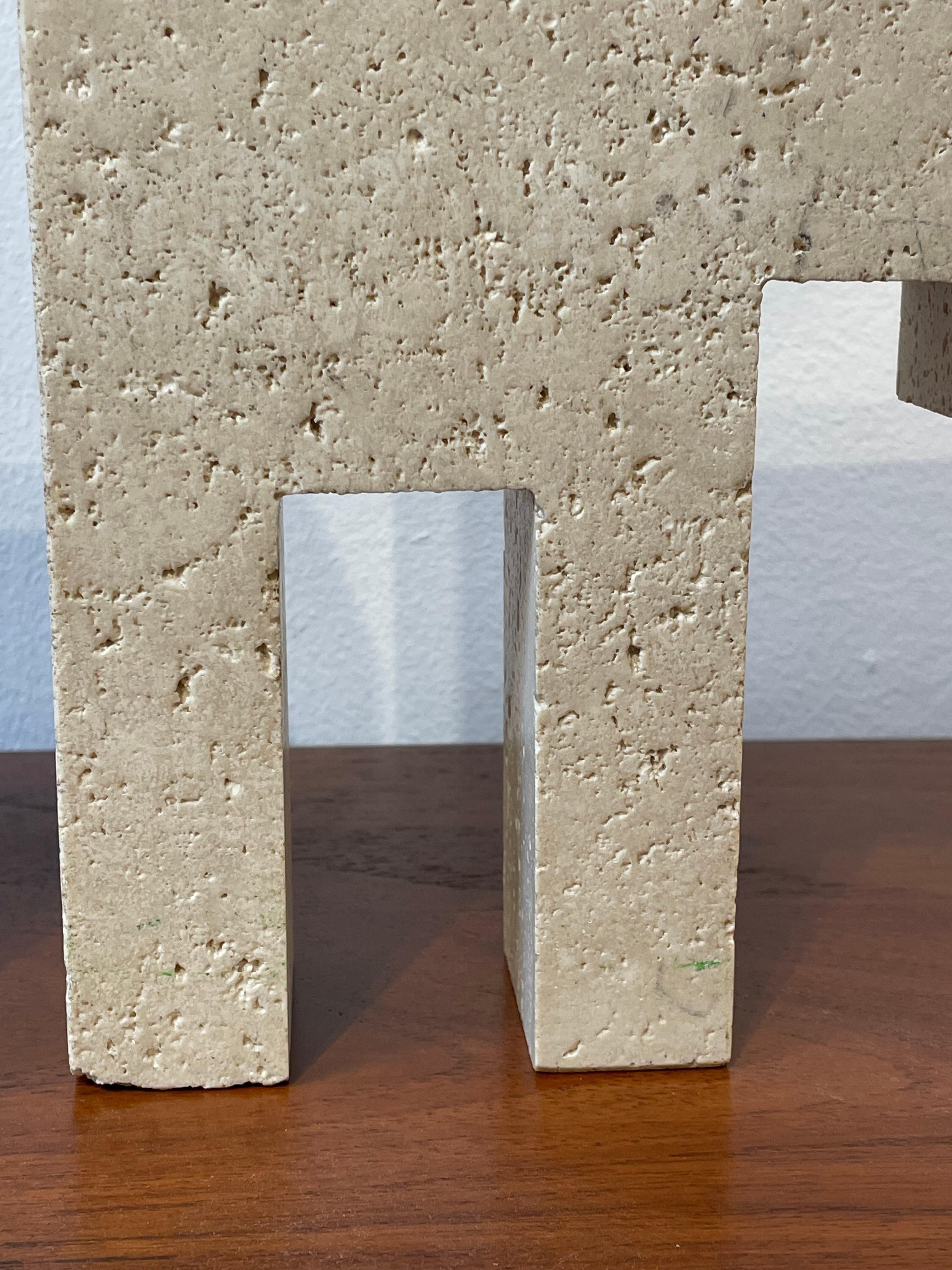 Pair of Travertine Bookends by Fratelli Mannelli, Italy, 1970s  1