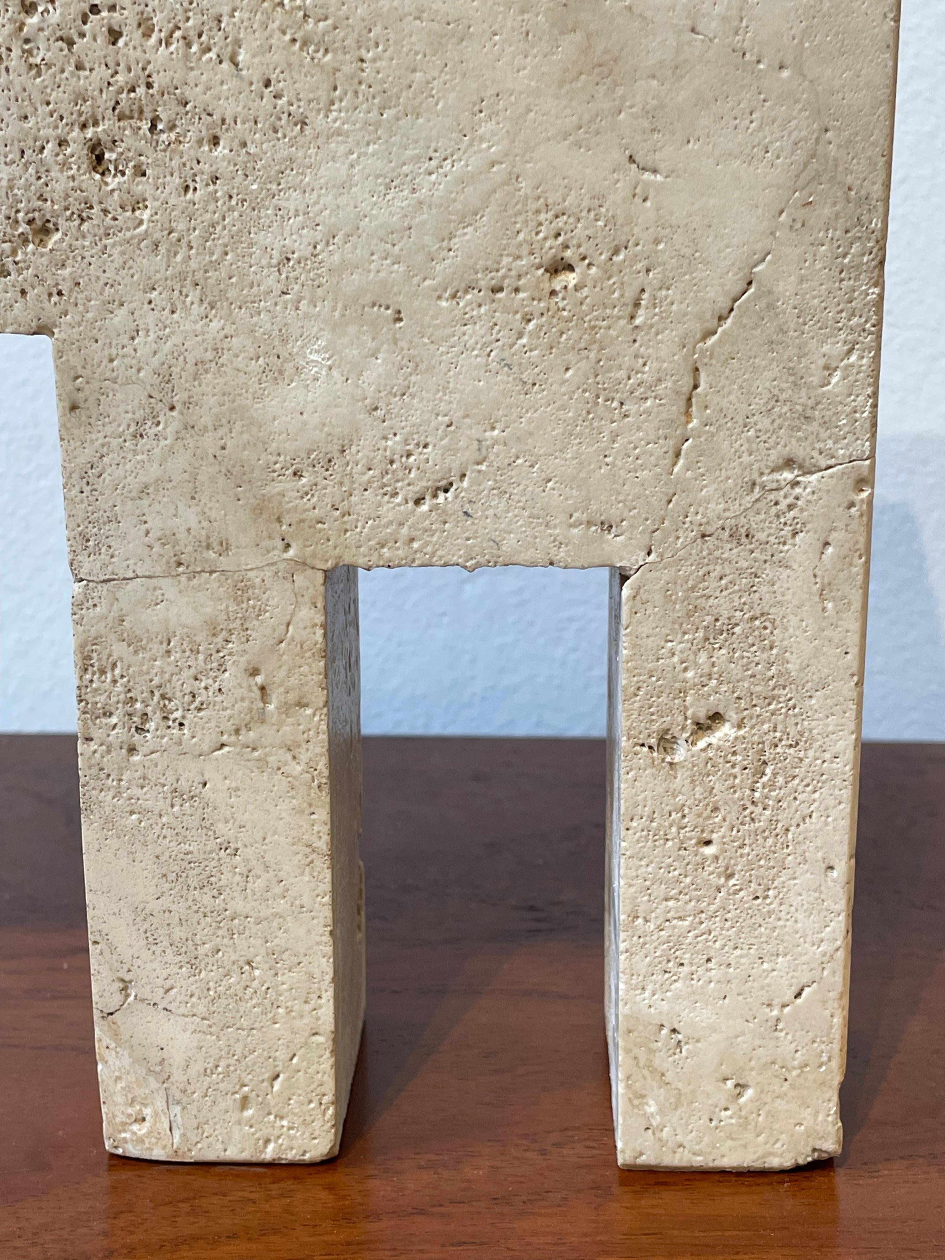 Pair of Travertine Bookends by Fratelli Mannelli, Italy, 1970s  2