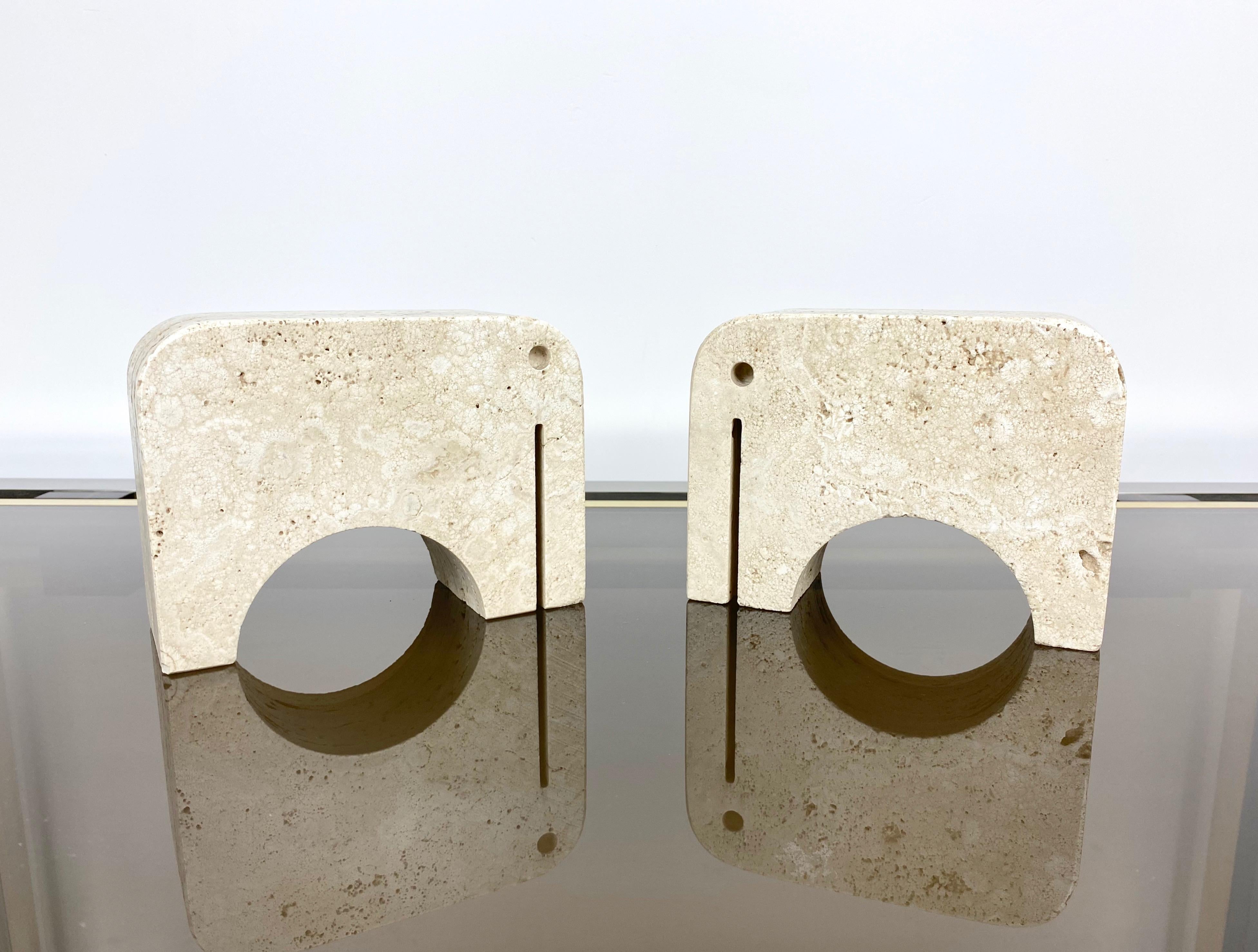 Pair of Travertine Bookends Elephant Sculpture by Fratelli Mannelli, Italy 1970s 5