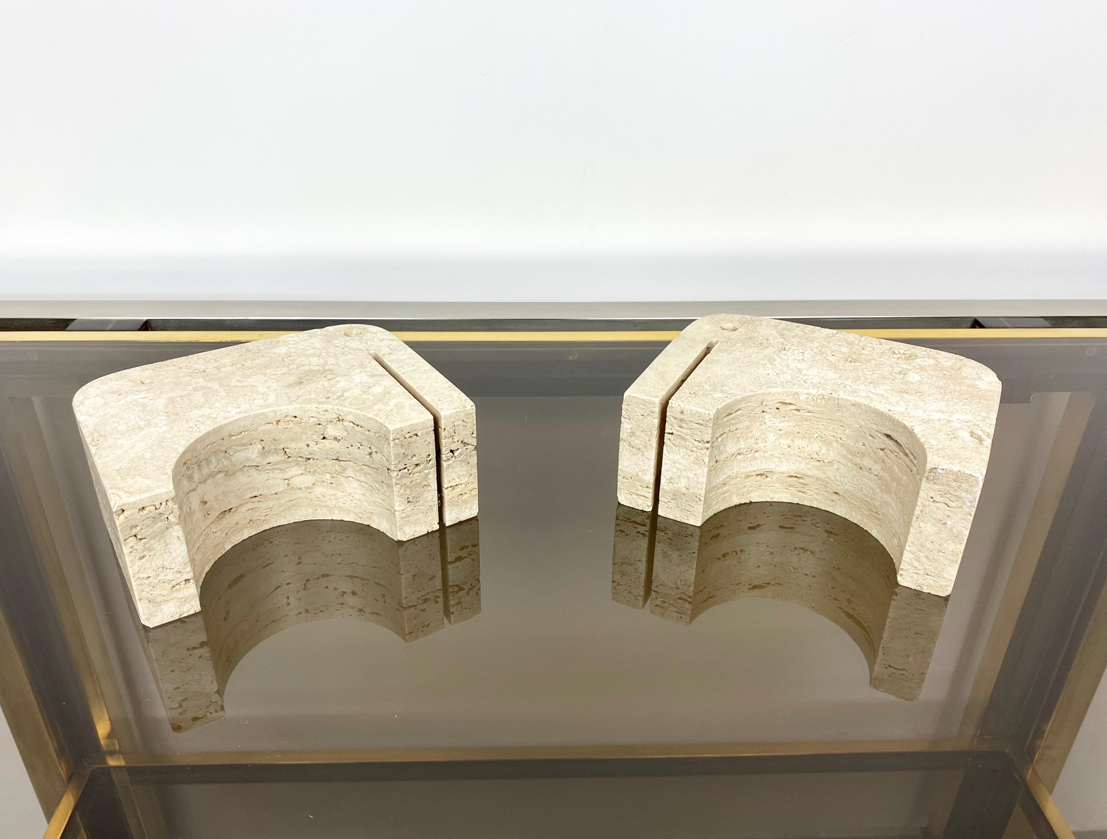 Pair of Travertine Bookends Elephant Sculpture by Fratelli Mannelli, Italy 1970s 9