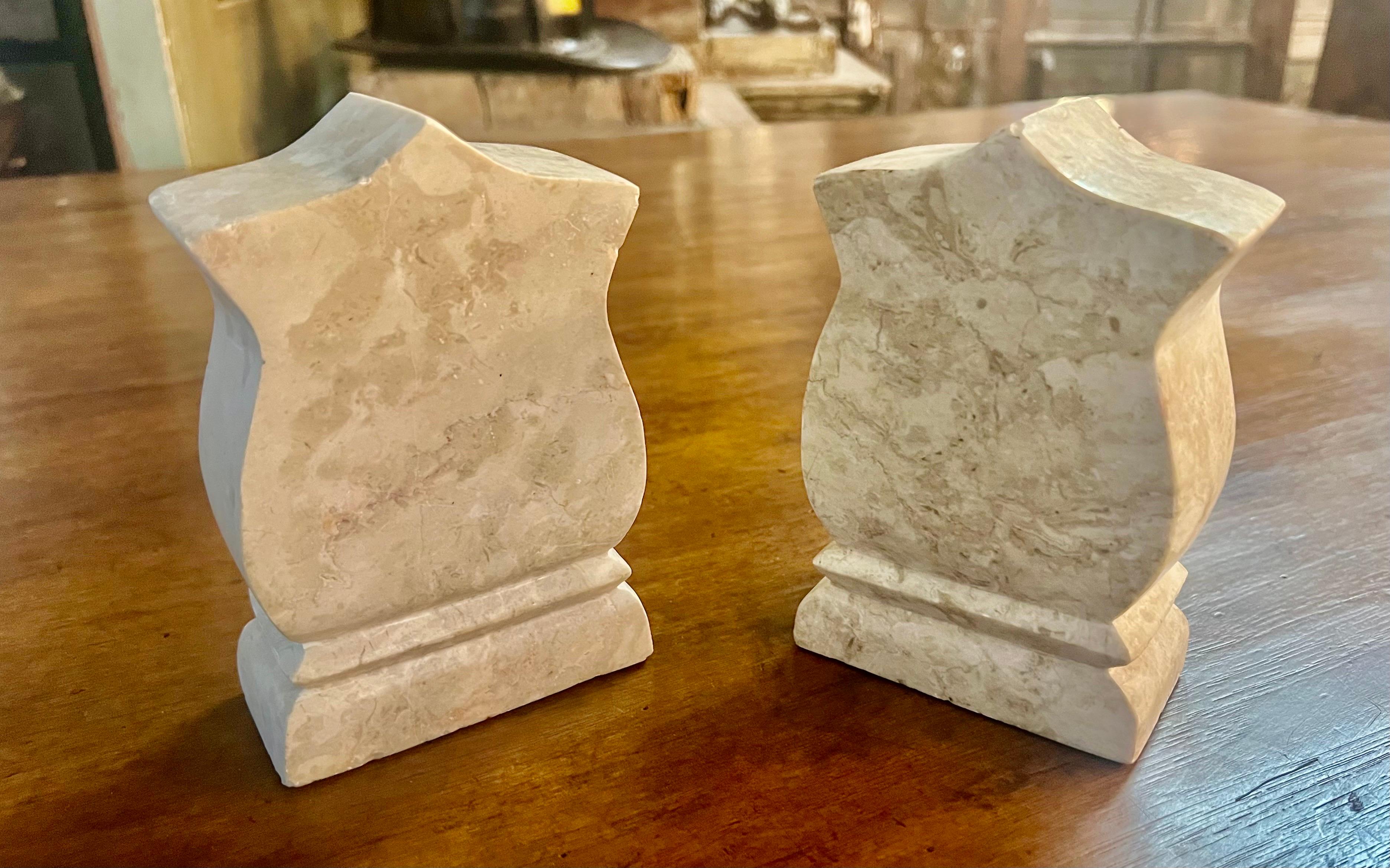 Mid-Century Modern Pair of Travertine Bookends-Mid 20th Century For Sale