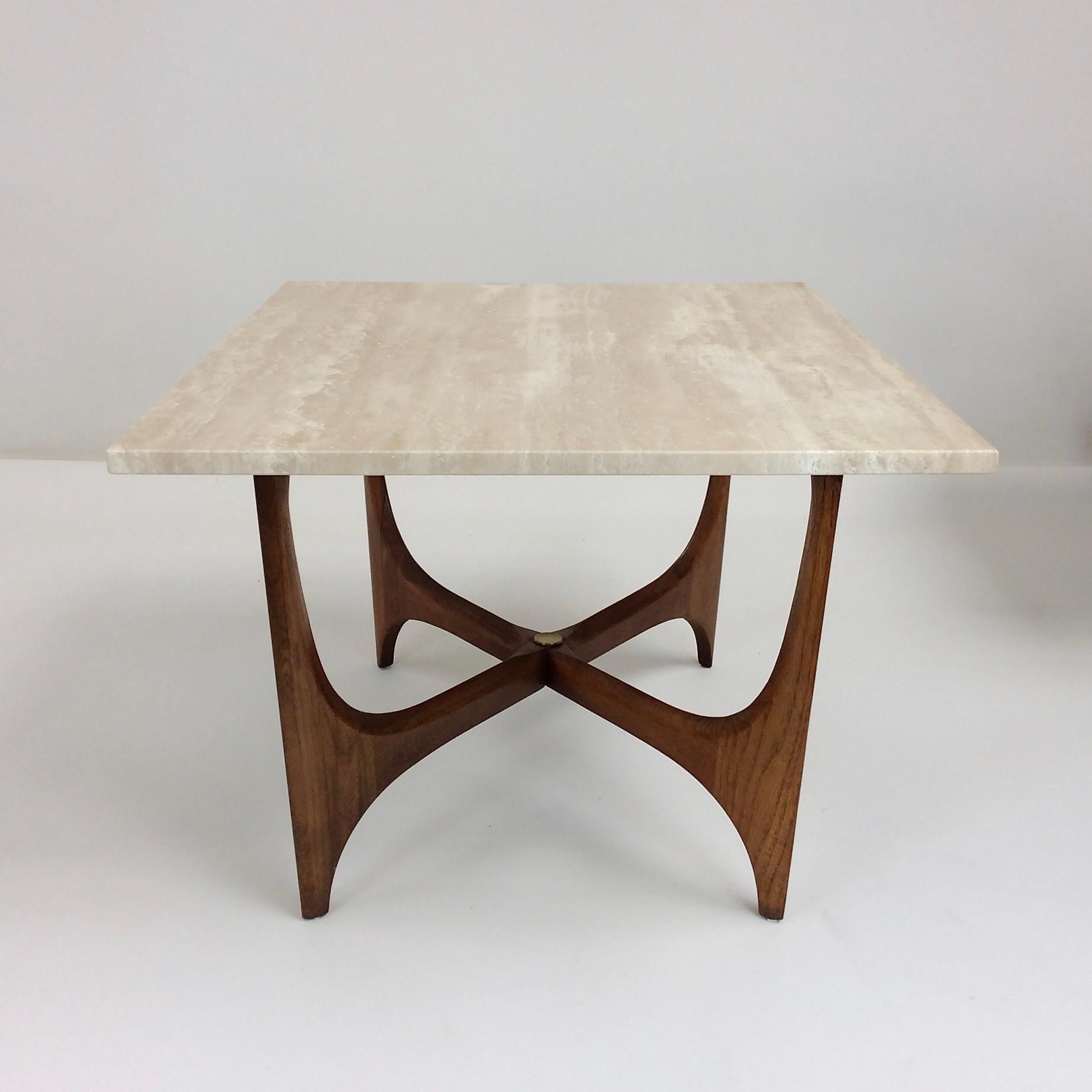 Pair of Travertine Coffee Tables, circa 1960, United-States 4