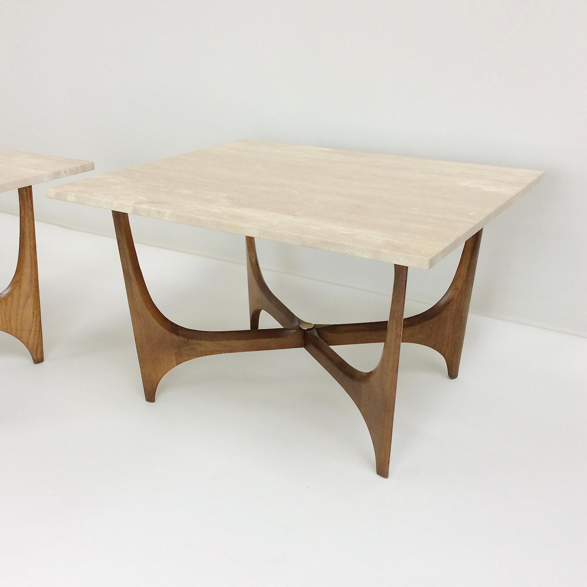 Pair of Travertine Coffee Tables, circa 1960, United-States 8