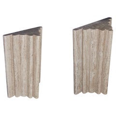 Pair of Travertine Dining Table or Console Table Bases