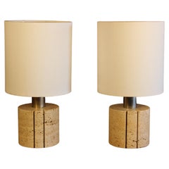 Pair of Travertine Lamps by Fratelli Mannelli, Italy, 1970s Pair of Travertine Lamps by Fratelli Mannelli, Italy, 1970s