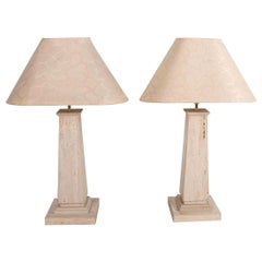 1970
s Pair of Italian Travertine Lamps 1970
s Pair of Italian Travertine Lamps