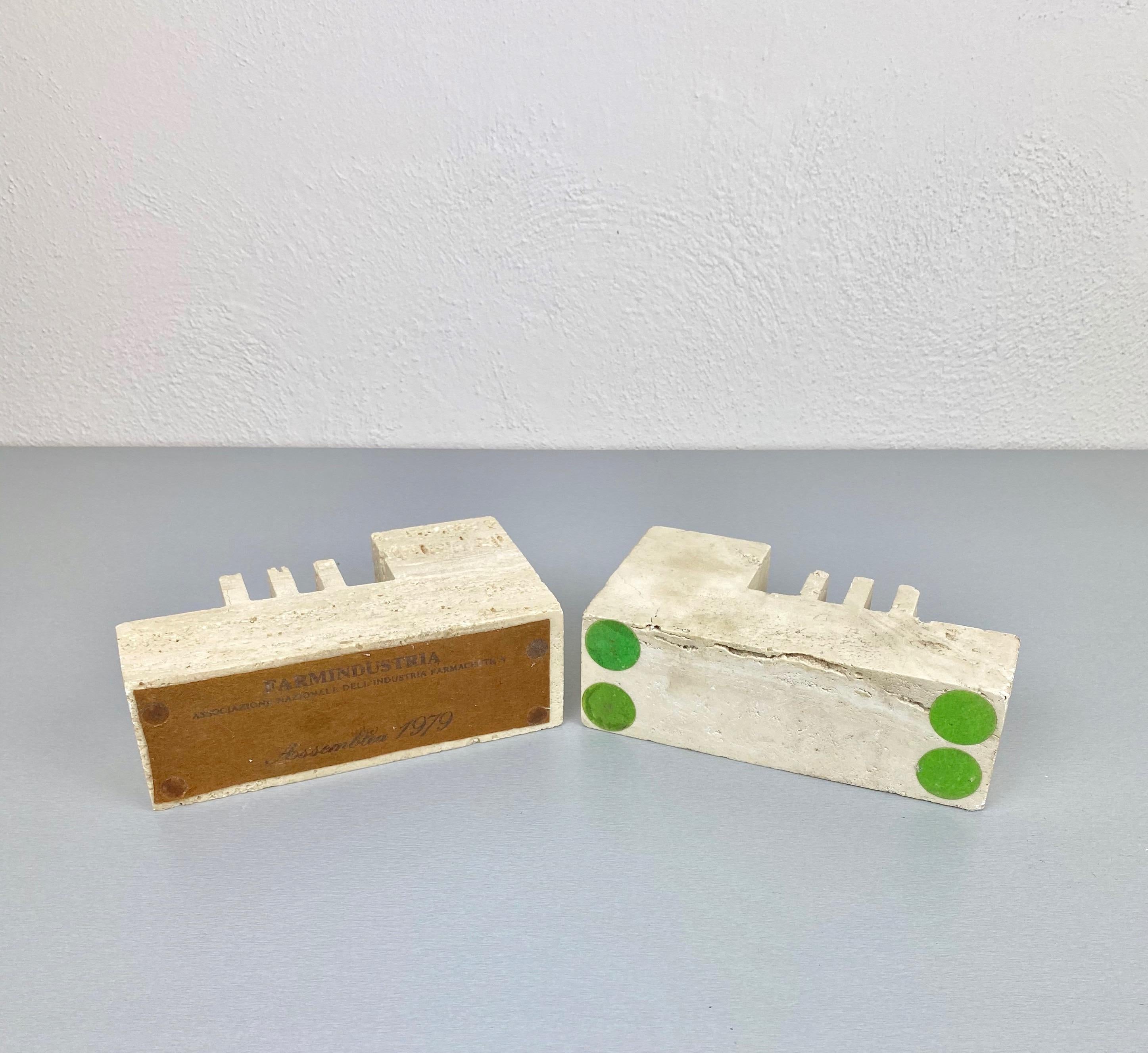 Pair of Travertine Letter and Pen Holder by Fratelli Mannelli, Italy, 1970s For Sale 2