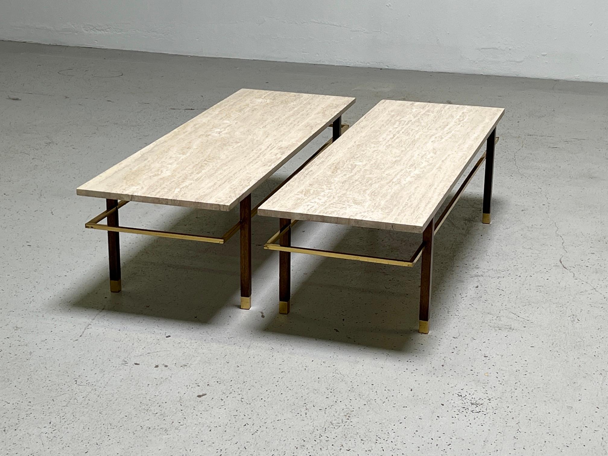 Pair of Travertine Tabes by Harvey Probber 12