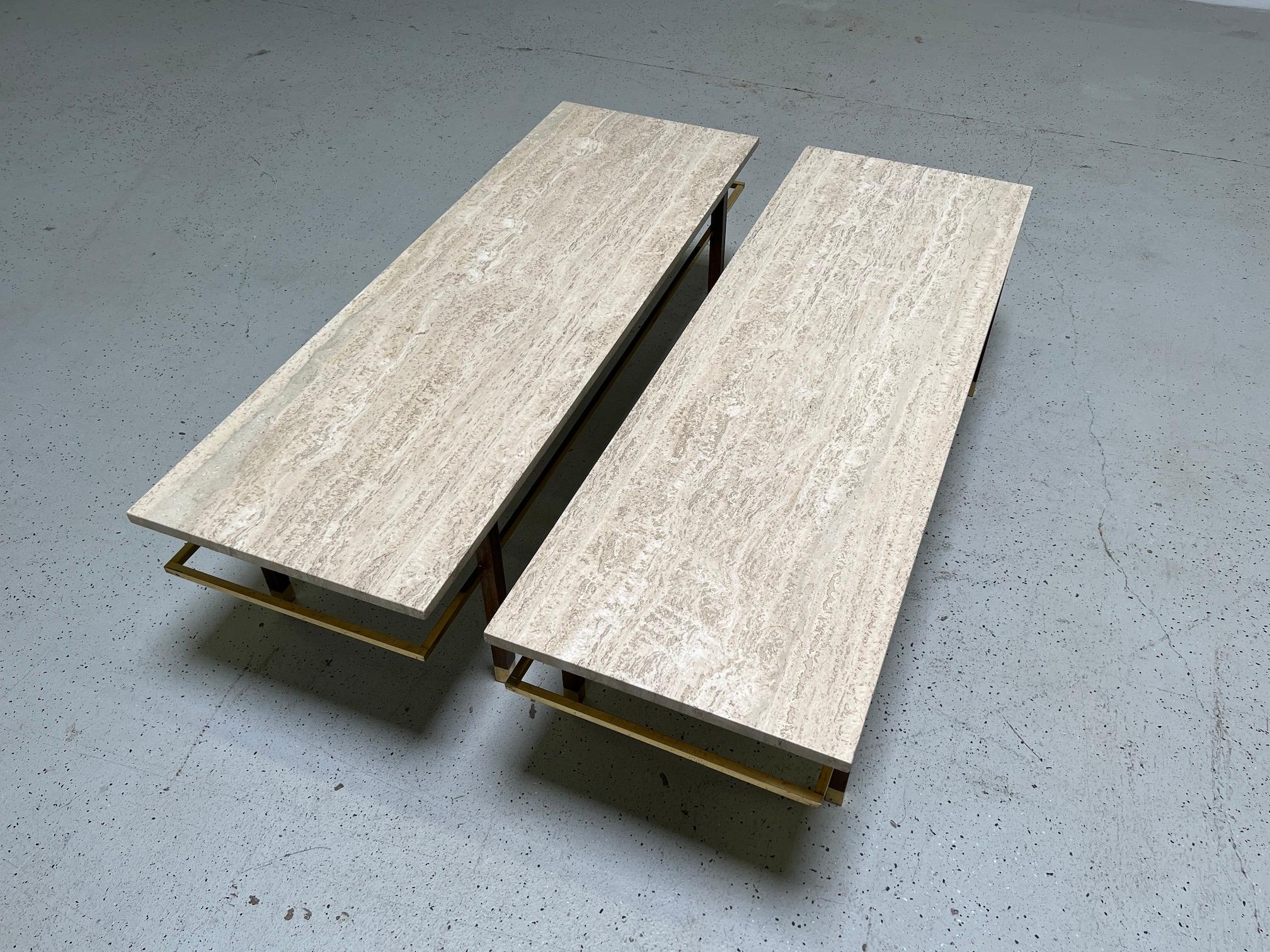 Pair of Travertine Tabes by Harvey Probber 13