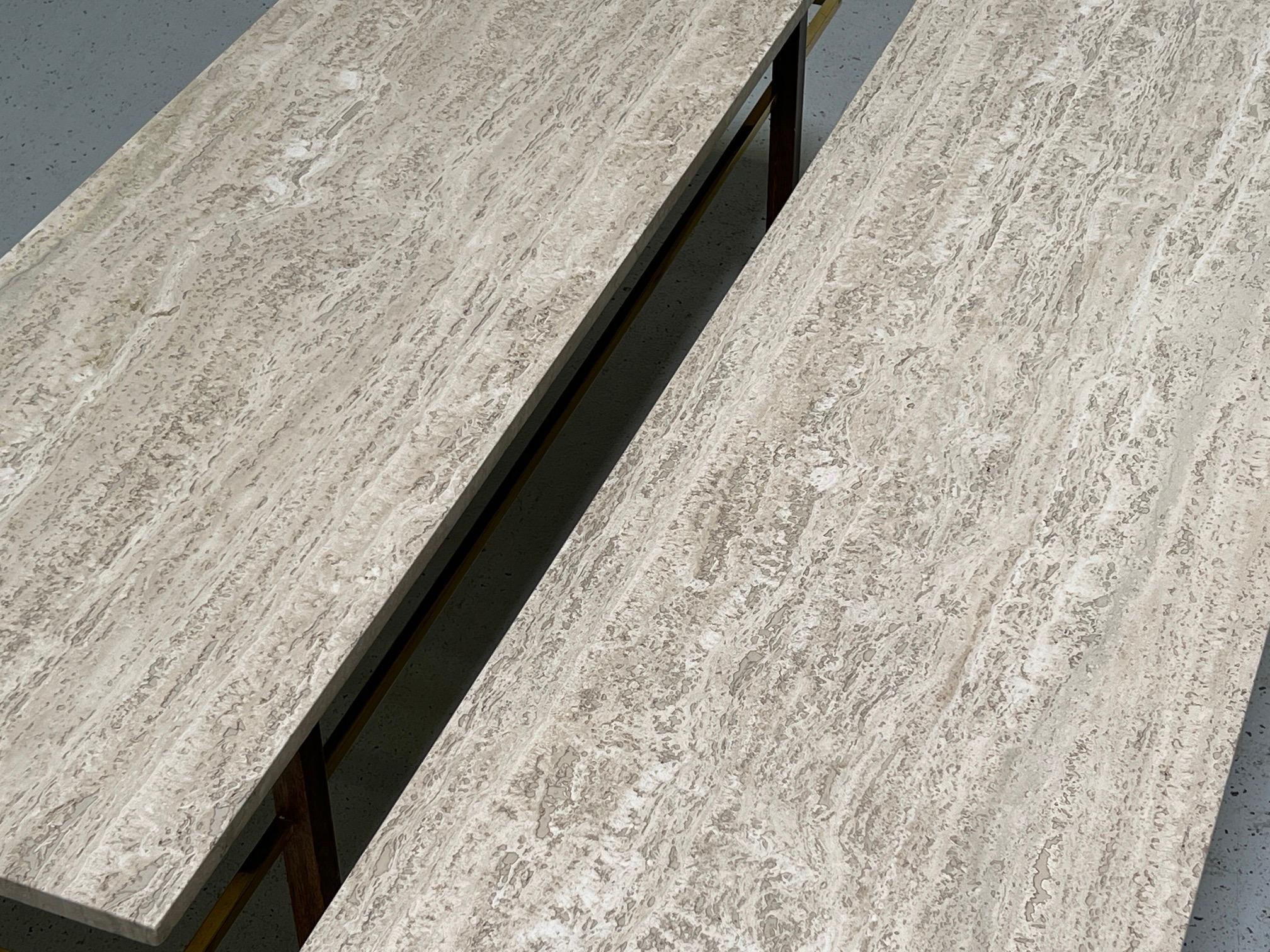 Pair of Travertine Tabes by Harvey Probber 14