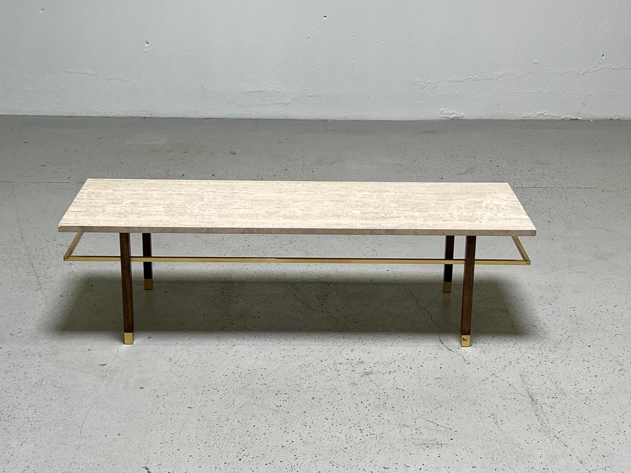Pair of Travertine Tabes by Harvey Probber In Good Condition In Dallas, TX