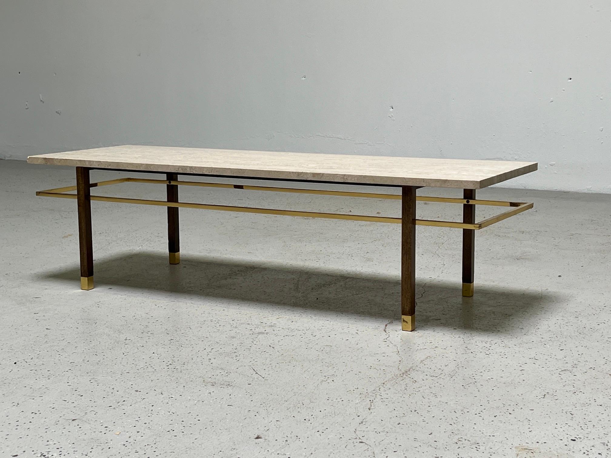 Pair of Travertine Tabes by Harvey Probber 1