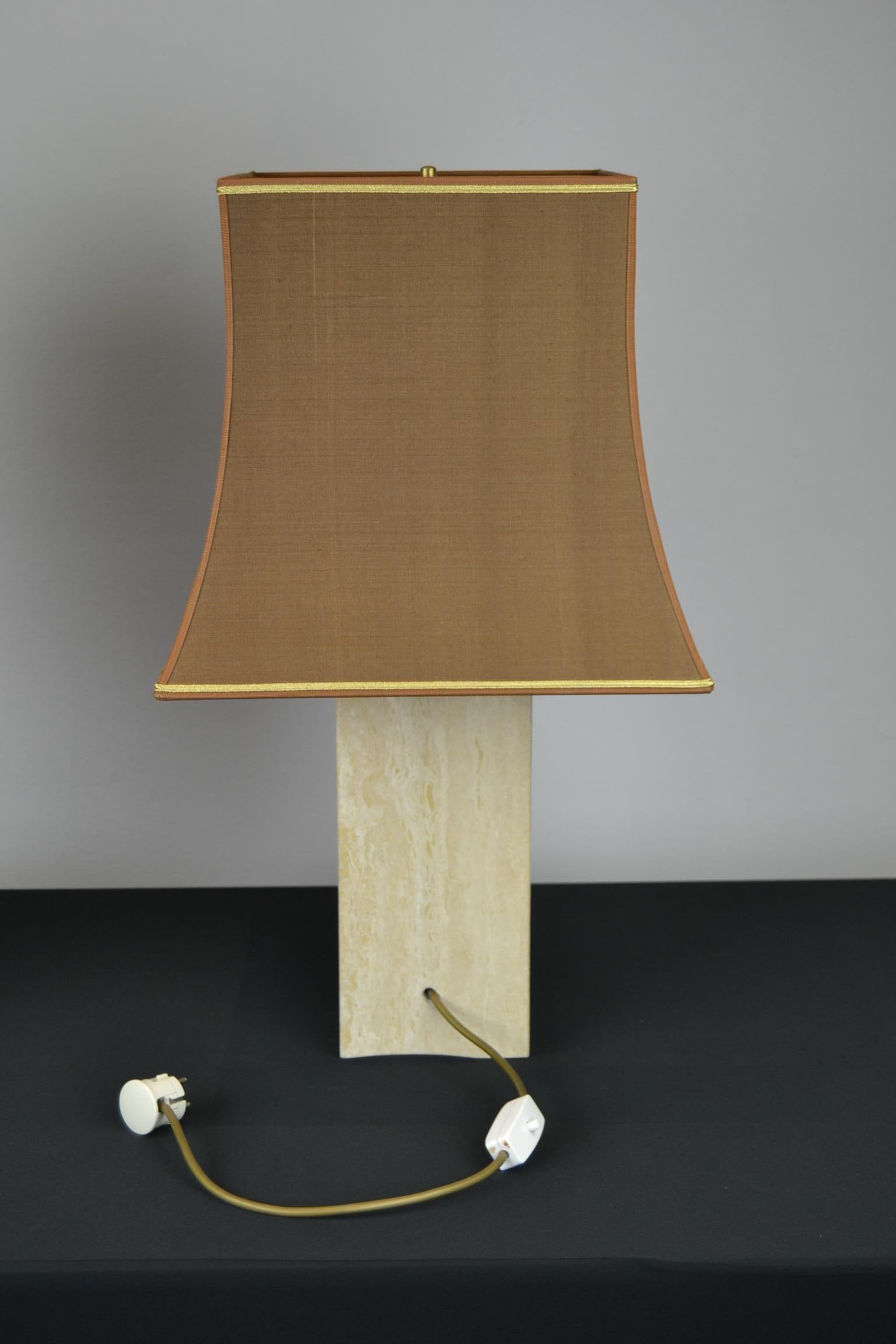 Pair of Travertine Table Lamps, Europe, 1970s 9