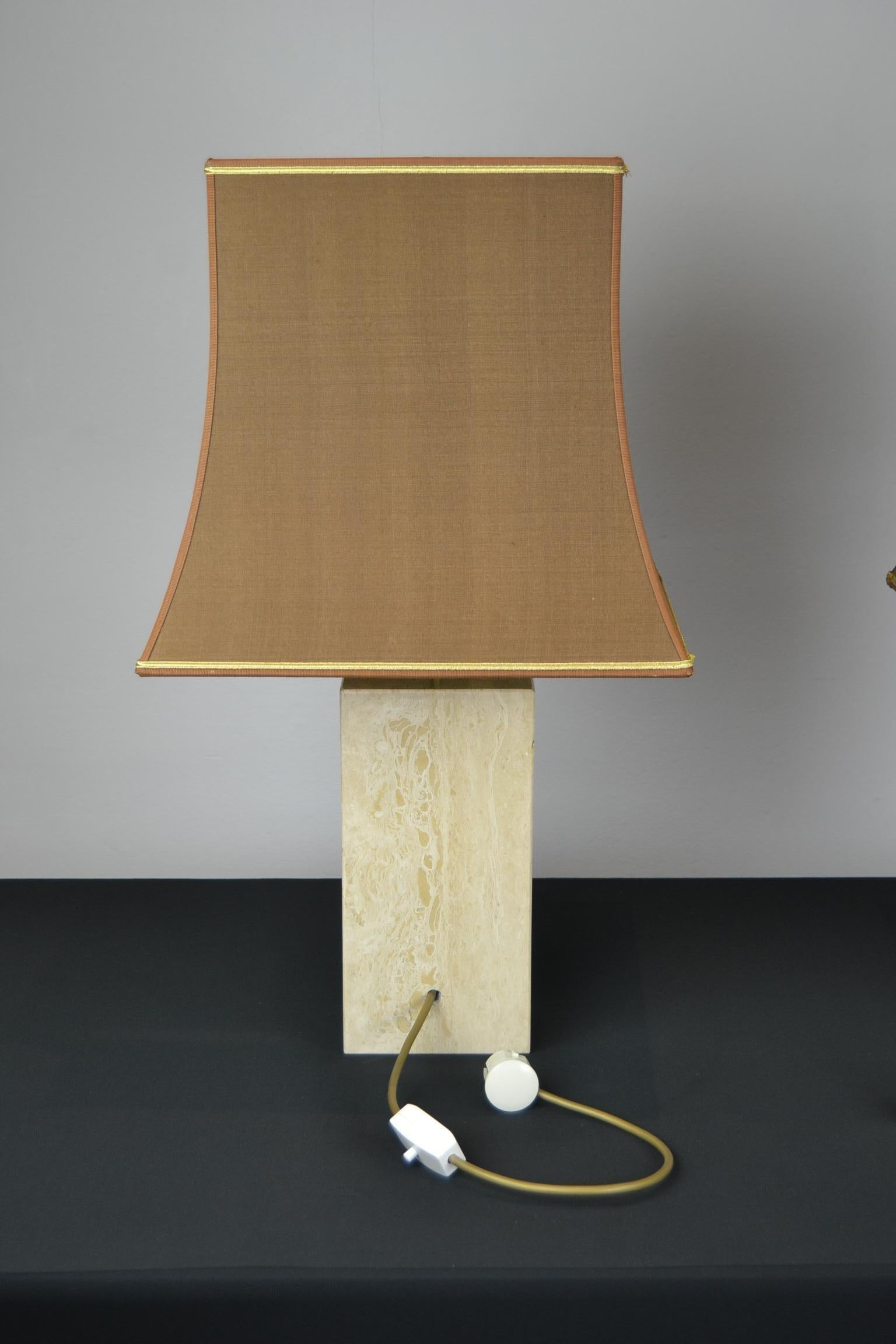 Pair of Travertine Table Lamps, Europe, 1970s 10