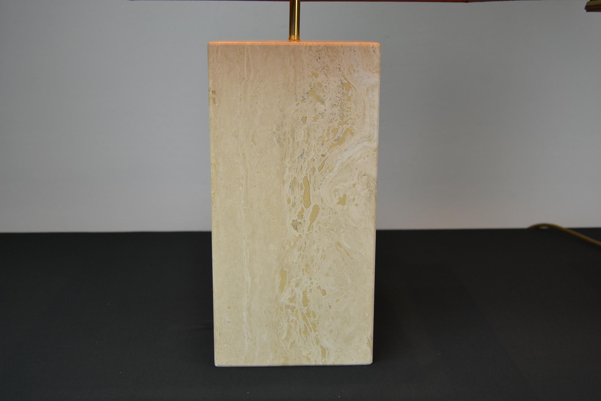 Mid-Century Modern Pair of Travertine Table Lamps, Europe, 1970s