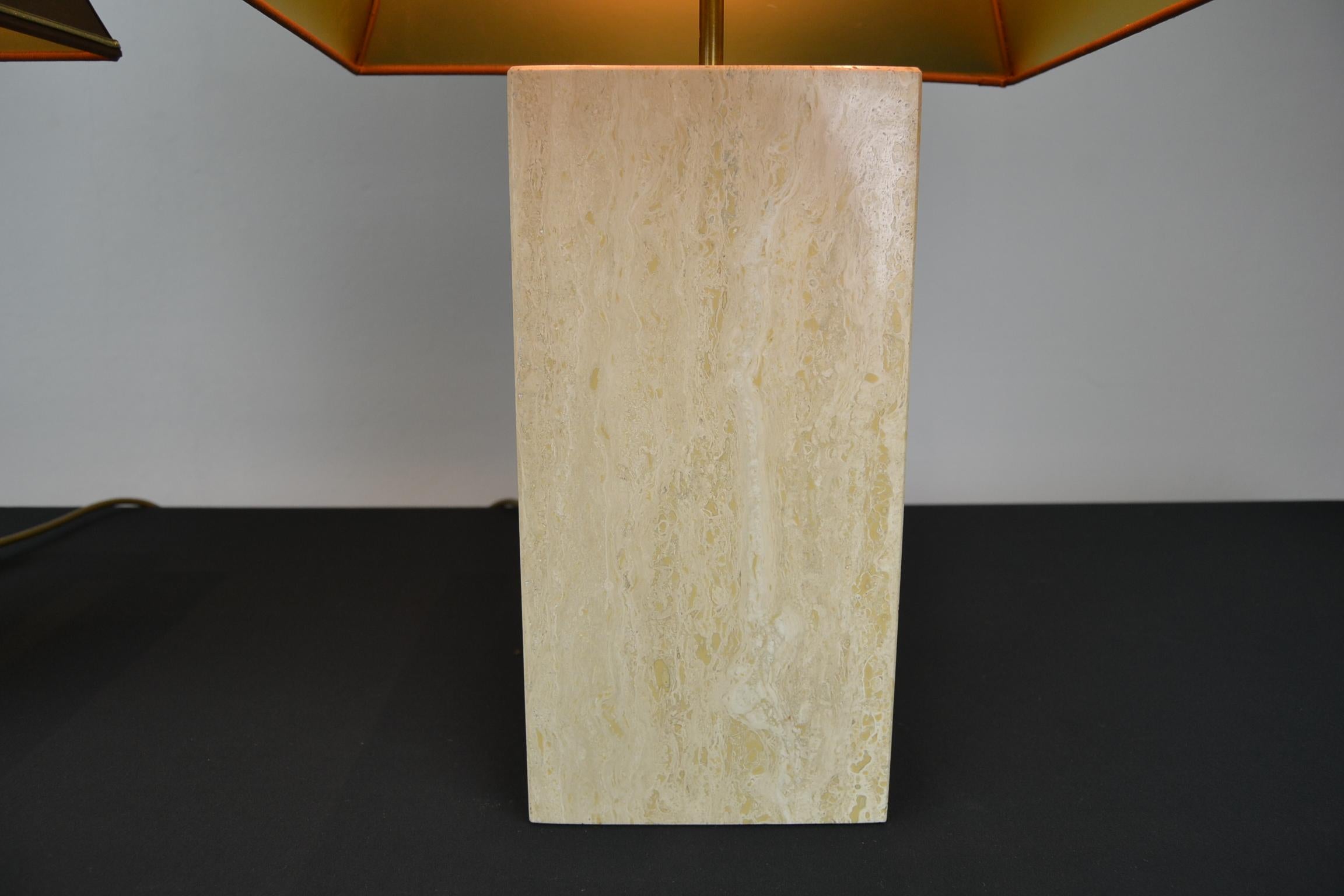 Pair of Travertine Table Lamps, Europe, 1970s 1