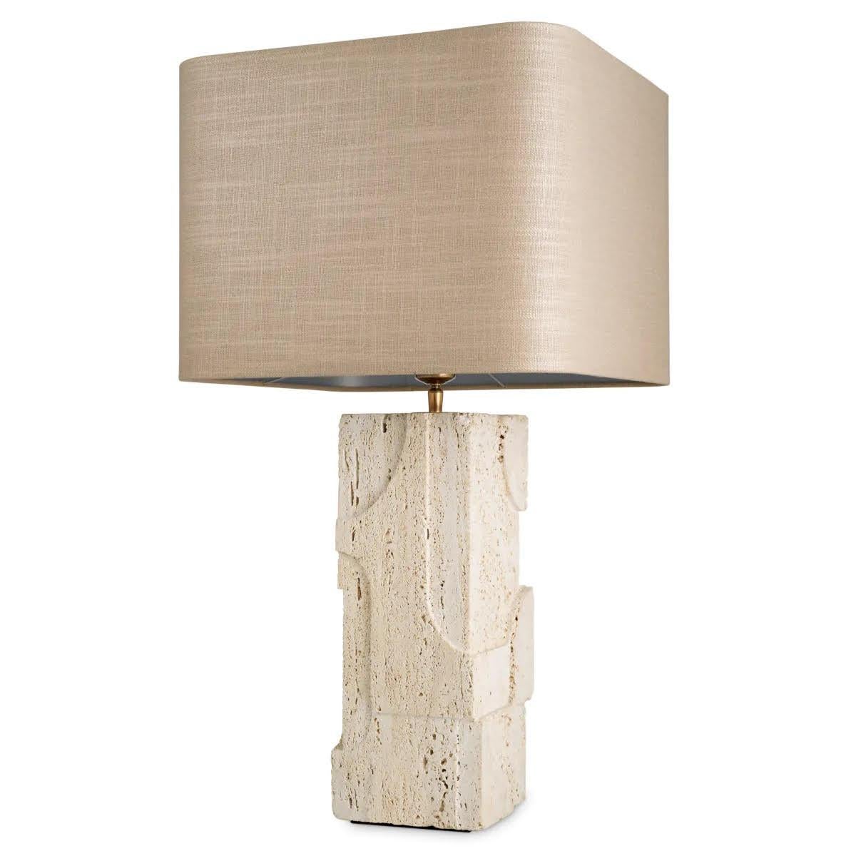 Pair of Travertine Table Lamps, the Perfect Addition to Any Luxurious Interior. In New Condition For Sale In Saint-Ouen, FR