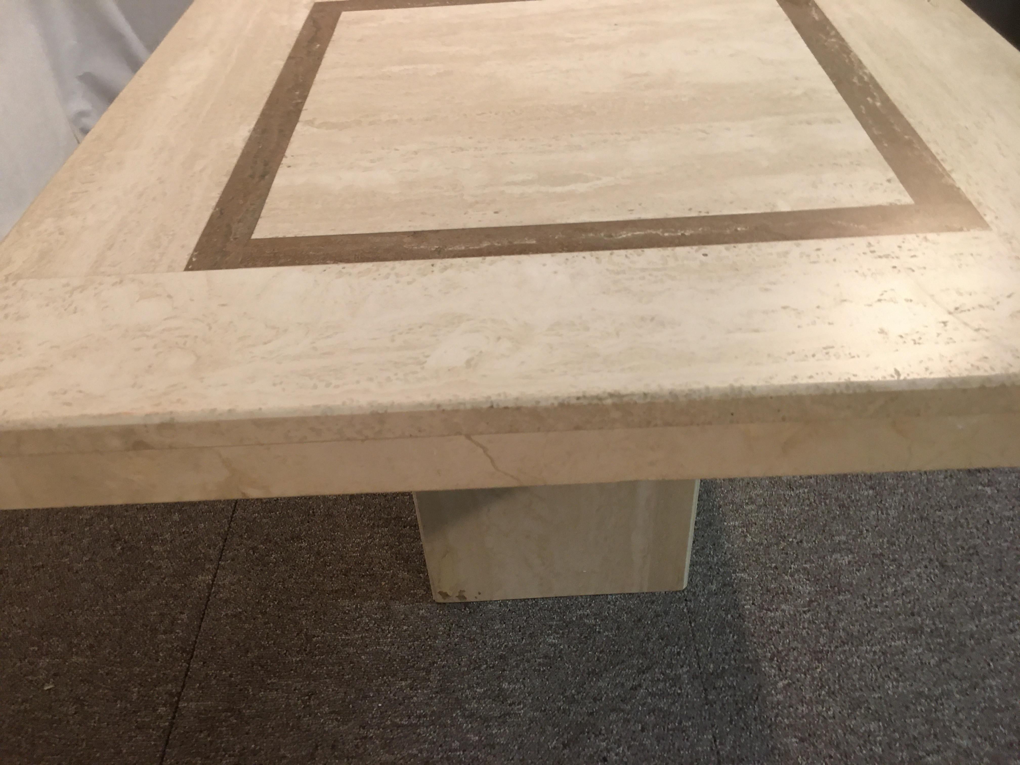 Pair of Travertine Tables, 1980, Italy, C.I.M For Sale 9
